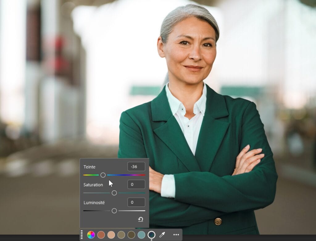 remplacement de couleur sur photoshop avec fonctionnalité ia