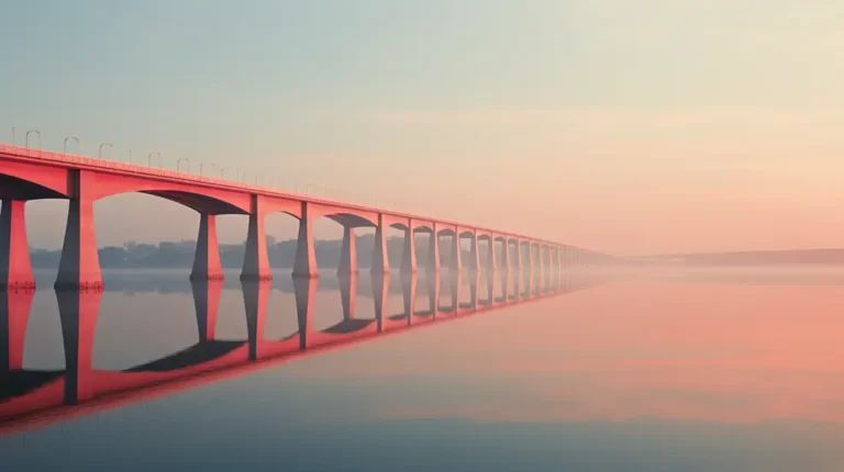 effet miroir créé sur une photo de pont avec photoshop