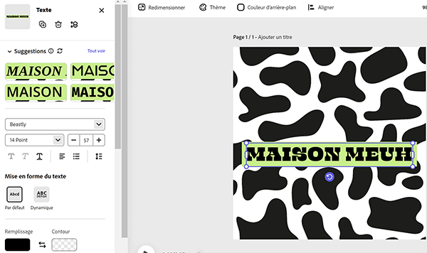création de logo sur adobe express