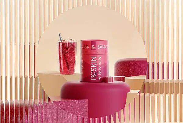 publicité avec effet verre roseau