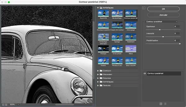 Contour postérisé Photoshop