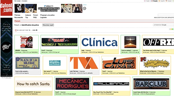 interface du forum DaFont