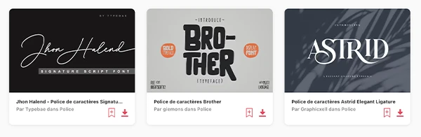 Selection de polices Envato Elements