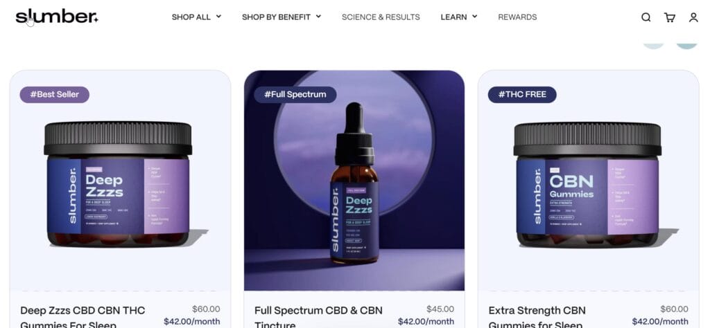 design du site web Slumber