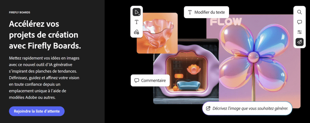 présentation de firefly boards sur le site d'Adobe