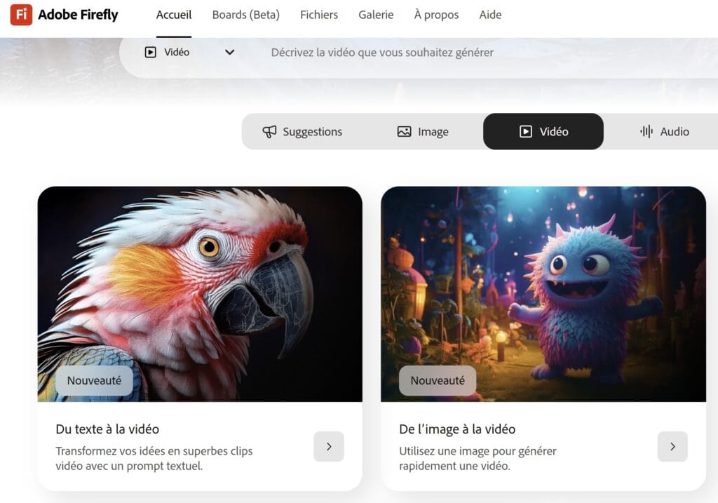 nouvelles fonctions IA générative vidéo de Firefly